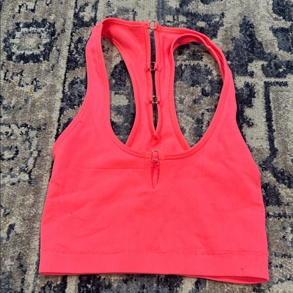 Aerie Coral Ribbed Top